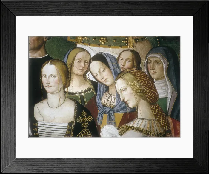 Framed Print : PINTURICCHIO, Bernardino di Betto, called Il (1454-1513). Piccolomini Library. Eneas Piccolomini introducing Leonor of Portugal to Frederick III. 1502-1508. ITALY. Siena Framed Print : PINTURICCHIO, Bernardino di Betto, called Il (1454-1513). Piccolomini Library. Eneas Piccolomini introducing Leonor of Portugal to Frederick III. 1502-1508. ITALY. Siena