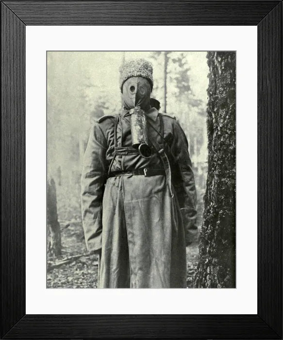 Framed Print : Russian primitive type of gas mask used in WW1. 1917 Framed Print : Russian primitive type of gas mask used in WW1. 1917