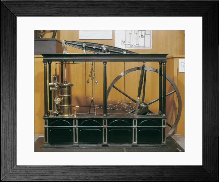 Framed Print : Reconstruction of the steam engine. 1765. FRANCE. Paris. Museum of Arts and Crafts (CNAM). - BeBa / Iberfoto / Everett Collection (240122)**US SALES ONLY** Framed Print : Reconstruction of the steam engine. 1765. FRANCE. Paris. Museum of Arts and Crafts (CNAM). - BeBa / Iberfoto / Everett Collection (240122)**US SALES ONLY**