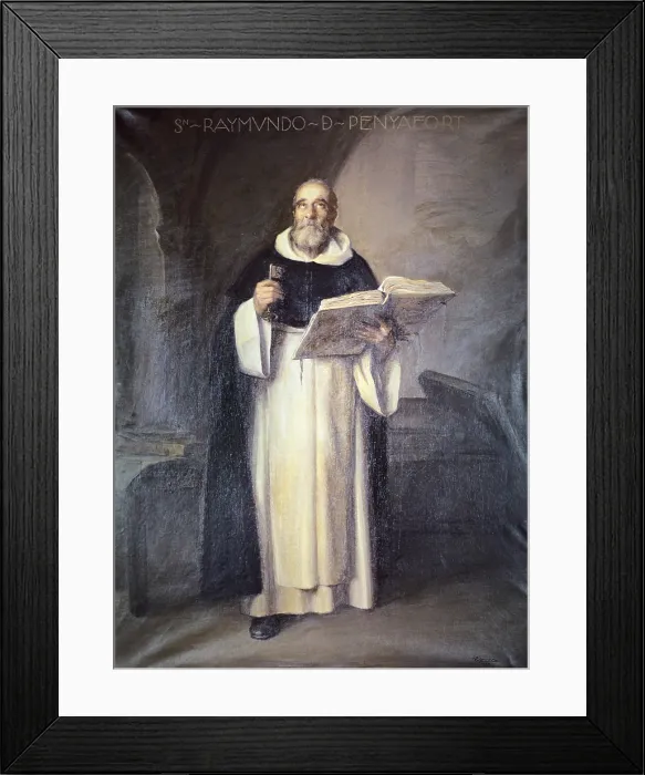 Framed Print : ESPINOSA Y LLEO, Jeronimo Jacinto (1600-1667). Saint Raymond of Penafort. mid. 17th c. Dominican priest. Oil on canvas. SPAIN. Valencia. San Pio V Fine Arts Museum. - P Framed Print : ESPINOSA Y LLEO, Jeronimo Jacinto (1600-1667). Saint Raymond of Penafort. mid. 17th c. Dominican priest. Oil on canvas. SPAIN. Valencia. San Pio V Fine Arts Museum. - P