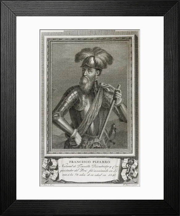 Framed Print : MAEA, Jose (1760-1826). Valencian painter.; PIZARRO, Francisco (1476-1541). Spanish military man, conqueror of Peru. Portrait of Francisco Pizarro drawed by Jose Maea in 1791 Framed Print : MAEA, Jose (1760-1826). Valencian painter.; PIZARRO, Francisco (1476-1541). Spanish military man, conqueror of Peru. Portrait of Francisco Pizarro drawed by Jose Maea in 1791