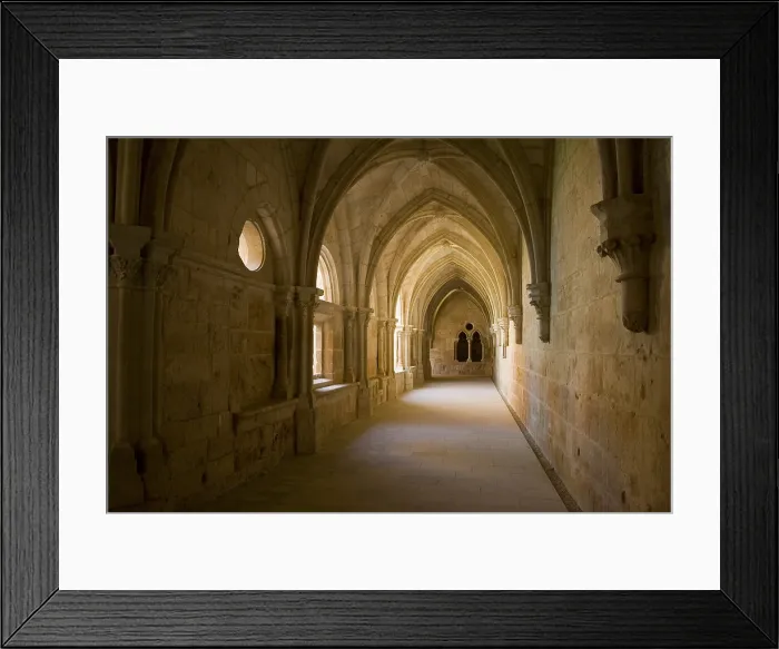 Framed Print : SPAIN. Santa Maria de Huerta. Monastery of Santa Maria de Huerta. East side of the cloister (Claustro de los Caballeros). Cistercian art. Architecture Framed Print : SPAIN. Santa Maria de Huerta. Monastery of Santa Maria de Huerta. East side of the cloister (Claustro de los Caballeros). Cistercian art. Architecture