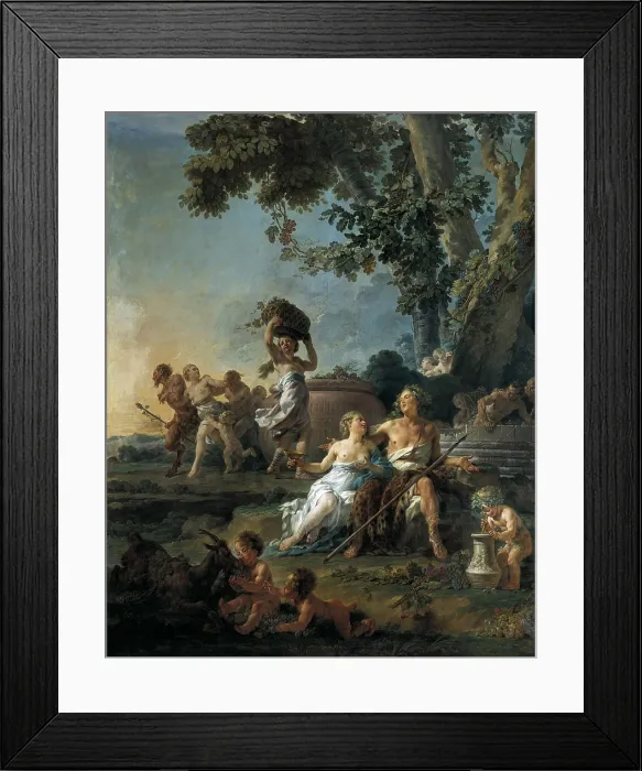 Framed Print : HALLe, Nol (1711 - 1781). The grape harvest or The Triumph of Bacchus. 1776. Rococo. Oil on canvas. FRANCE. Versailles. National Museum of Versailles