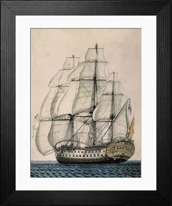 Framed Print : Spanish ship 'Santisima Trinidad ' with 4 gundecks and 136 cannons, launched in 1797 and sunk in the Battle of Trafalgar in 1805 Framed Print : Spanish ship 'Santisima Trinidad ' with 4 gundecks and 136 cannons, launched in 1797 and sunk in the Battle of Trafalgar in 1805