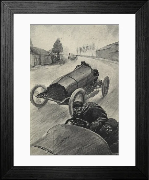 Framed Print : Auto racing (May 1904).Race for the Gordon Bennett International Trophy. Drawing. - Iberfoto / Everett Collection (239851)**US SALES ONLY**