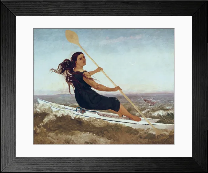 Framed Print : COURBET, Gustave (1819-1877). Woman in a Podoscaphe. 1865. Realism. Oil on canvas. JAPAN. Hajiochi. Murauchi Art Museum