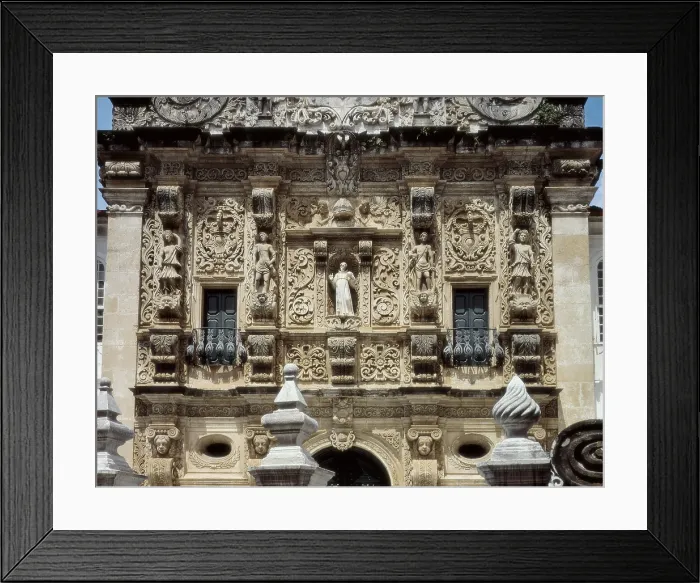 Framed Print : BRAZIL. Salvador. Church of Sao Francisco. Detail of the facade. Central niche with statue of St. Francis of Assisi. Colonial baroque. Sculpture; Architecture Framed Print : BRAZIL. Salvador. Church of Sao Francisco. Detail of the facade. Central niche with statue of St. Francis of Assisi. Colonial baroque. Sculpture; Architecture