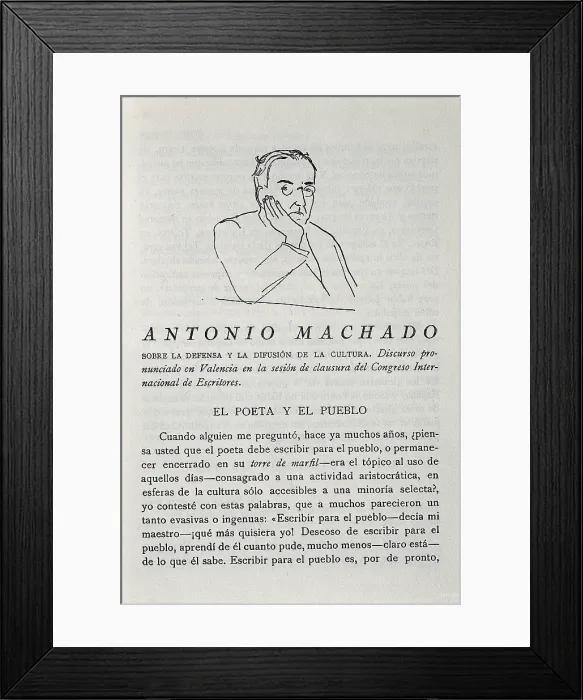Framed Print : GAYA, Ramon (1910); MACHADO, Antonio (1875-1939). Spanish poet from the Generation of 1898