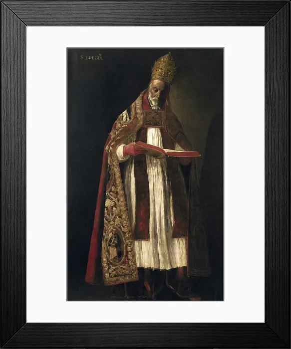 Framed Print : ZURBARAN, Francisco de (1598-1664). Saint Gregory the Great. 1626-1627. Baroque art. Oil on canvas. SPAIN. Sevilla. Fine Arts Museum