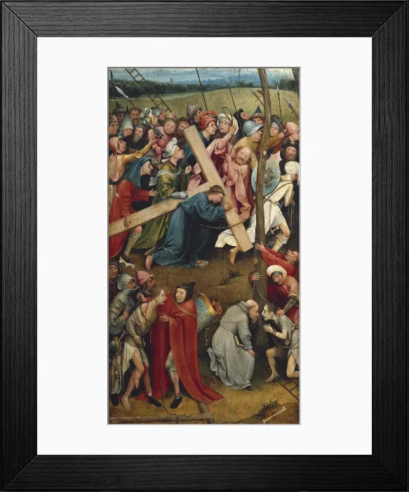 Framed Print : Bosch, Hieronymus Van Aeken, called (1450-1516). Christ Carrying the Cross. 1490s. Work belonging to one of the shutters from an altarpiece. Flemish art. Oil on canvas. AUSTRIA Framed Print : Bosch, Hieronymus Van Aeken, called (1450-1516). Christ Carrying the Cross. 1490s. Work belonging to one of the shutters from an altarpiece. Flemish art. Oil on canvas. AUSTRIA