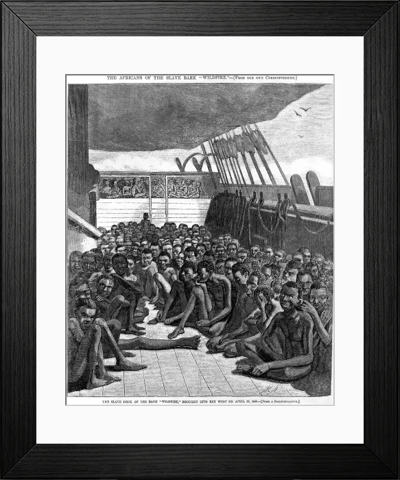 Framed Print : The slave deck of the ship Wildfire, captured transporting slaves 510 captives, from Africa to the Caribbean