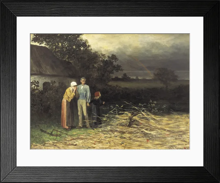 Framed Print : DEGROUX, Charles (1825-1870). The Lost Harvest. 1870. Realism. Oil on canvas. BELGIUM. Tournai. Fine Arts Museum. - Maeyaert / Iberfoto / Everett Collection (321372)**US SALES ONLY**
