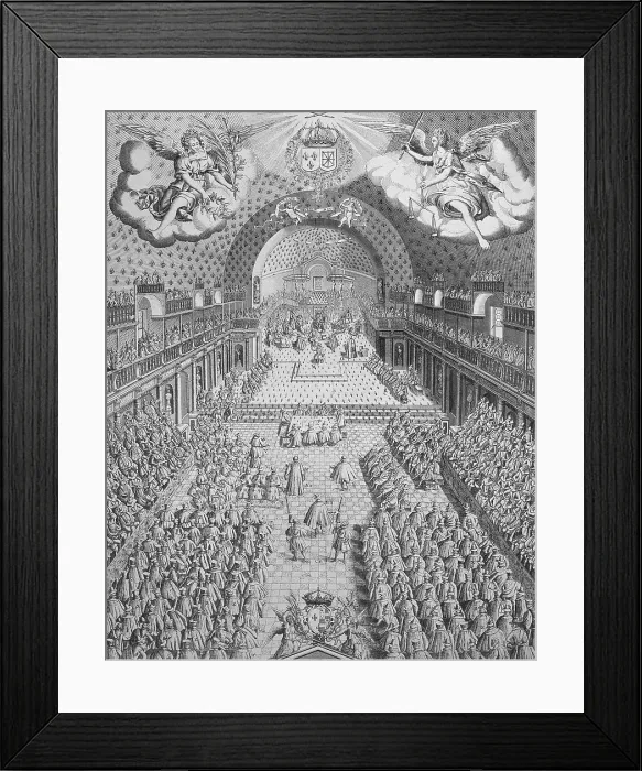 Framed Print : France (1614). Assembly of the General States at the Bourbon Hall. Engraving. FRANCE. Paris. Muse Carnavalet (Carnavalet Museum). AISA / Everett Collection (18533)**US SALES ONLY** Framed Print : France (1614). Assembly of the General States at the Bourbon Hall. Engraving. FRANCE. Paris. Muse Carnavalet (Carnavalet Museum). AISA / Everett Collection (18533)**US SALES ONLY**