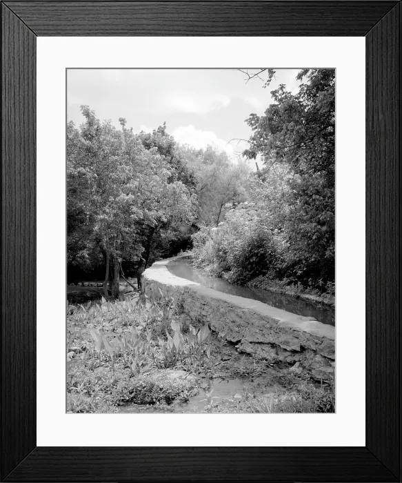 Framed Print : Mission San Francisco de la Espada. View of the aqueduct, or Espada Acequia. San Antonio, Texas