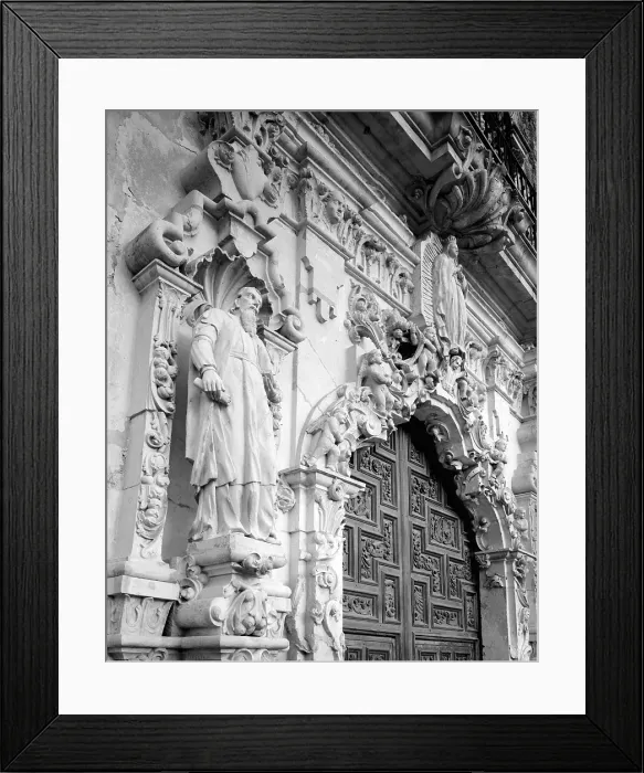 Framed Print : Mission San Jose y San Miguel de Aguayo, detail of the front door. San Antonio, Texas Framed Print : Mission San Jose y San Miguel de Aguayo, detail of the front door. San Antonio, Texas