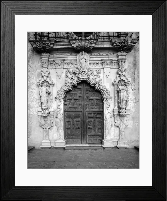 Framed Print : Mission San Jose y San Miguel de Aguayo, detail of the front door. San Antonio, Texas Framed Print : Mission San Jose y San Miguel de Aguayo, detail of the front door. San Antonio, Texas