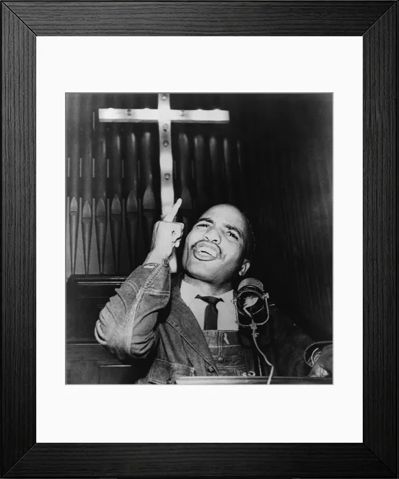 Framed Print : James Bevel (1936-2008) speaking in Selma, Alabama in 1965. Bevel was a Civil Rights activist from the Southern Christian Leadership Conference