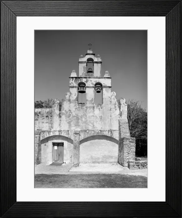 Framed Print : Mission San Juan de Capistrano, bell-tower. San Antonio, Texas