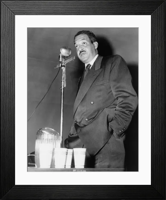 Framed Print : Thurgood Marshall, then Chief Counsel for the NAACP, speaking at the reunion of the 369th Veterans Association Framed Print : Thurgood Marshall, then Chief Counsel for the NAACP, speaking at the reunion of the 369th Veterans Association