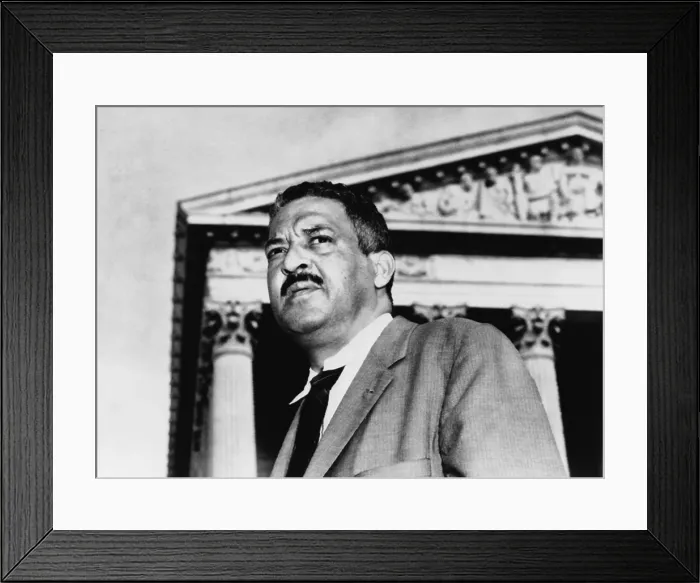 Framed Print : Thurgood Marshall, NAACP Chief Counsel, is shown in front of the Supreme Court in 1958 Framed Print : Thurgood Marshall, NAACP Chief Counsel, is shown in front of the Supreme Court in 1958