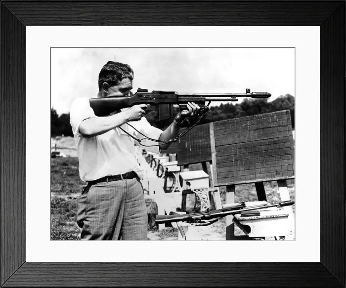 Framed Print : FBI agents at firearms practice in 1936