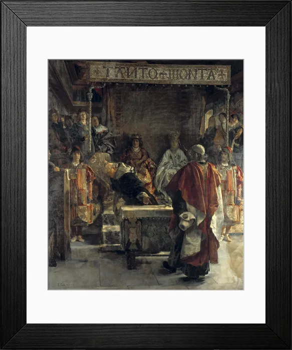 Framed Print : SALA Y FRANCES, Emilio (1850-1910). The Expulsion of the Jews from Spain in 1492. 1889. Historical episode of 1492. Oil on canvas. SPAIN. Granada. Museums of Fine Arts of Granada Framed Print : SALA Y FRANCES, Emilio (1850-1910). The Expulsion of the Jews from Spain in 1492. 1889. Historical episode of 1492. Oil on canvas. SPAIN. Granada. Museums of Fine Arts of Granada