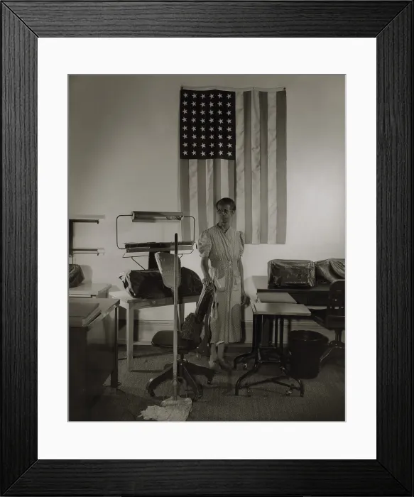 Framed Print : Ella Watson, a cleaning women in the offices of the Farm Security Administration (FSA) during the Franklin Roosevelt's Presidency Framed Print : Ella Watson, a cleaning women in the offices of the Farm Security Administration (FSA) during the Franklin Roosevelt's Presidency