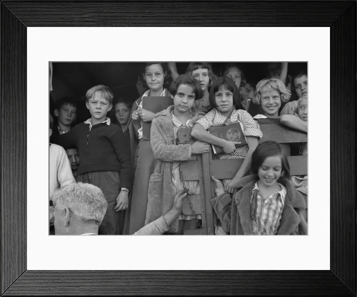 Framed Print : School children in the town of Red House, West Virginia. October 1935 photo by Ben Shahn