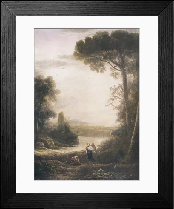 Framed Print : Claude Lorrain (1600-1682). Landscape with the Archangel Raphael and Tobias. ca. 1637 - ca. 1639. Baroque art. Oil on canvas. SPAIN. Madrid. Prado Museum Framed Print : Claude Lorrain (1600-1682). Landscape with the Archangel Raphael and Tobias. ca. 1637 - ca. 1639. Baroque art. Oil on canvas. SPAIN. Madrid. Prado Museum