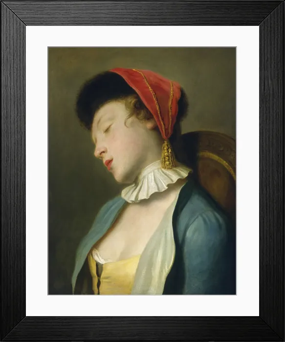 Framed Print : A Sleeping Girl by Pietro Rotari, 1760-62, Italian painting, oil on canvas Framed Print : A Sleeping Girl by Pietro Rotari, 1760-62, Italian painting, oil on canvas