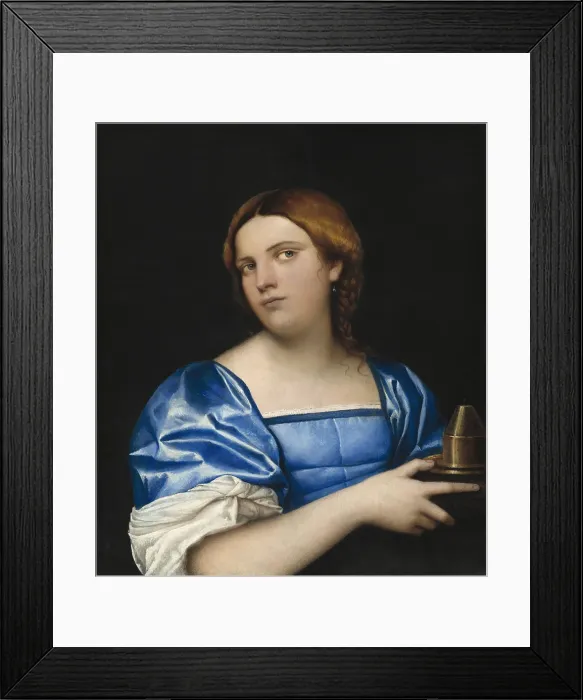 Framed Print : Portrait of a Young Woman as a Wise Virgin, by Sebastiano del Piombo, c. 1510, Italian painting, oil on panel Framed Print : Portrait of a Young Woman as a Wise Virgin, by Sebastiano del Piombo, c. 1510, Italian painting, oil on panel