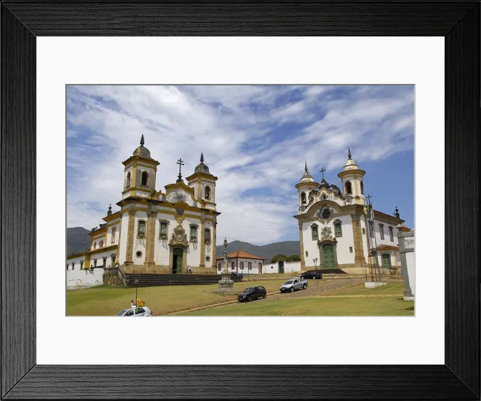 Framed Print : BRAZIL. Mariana. Square Minas Gerais. Church of Carmen and Church of St. Francis of Assisi. - Rafa Perez / Iberfoto / Everett Collection (161137)**US SALES ONLY** Framed Print : BRAZIL. Mariana. Square Minas Gerais. Church of Carmen and Church of St. Francis of Assisi. - Rafa Perez / Iberfoto / Everett Collection (161137)**US SALES ONLY**