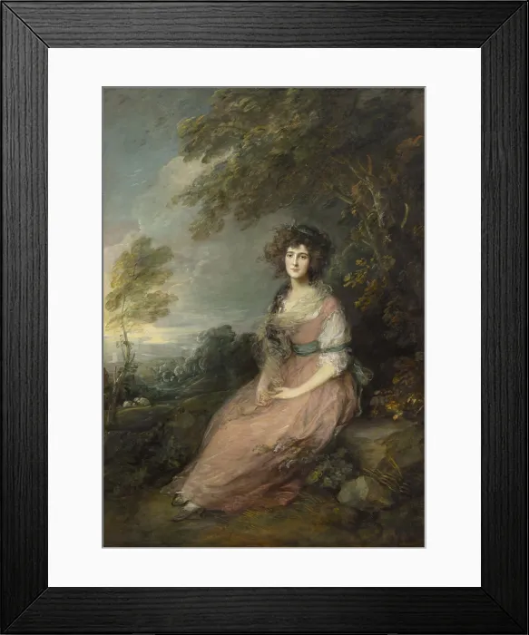Framed Print : Mrs. Richard Brinsley Sheridan, by Thomas Gainsborough, 1785-87, British painting, oil on canvas Framed Print : Mrs. Richard Brinsley Sheridan, by Thomas Gainsborough, 1785-87, British painting, oil on canvas