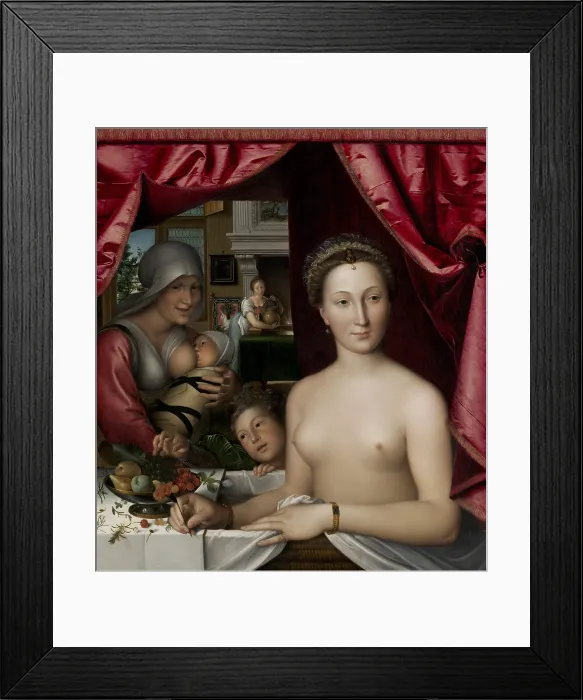 Framed Print : A Lady in Her Bath, by Franois Clouet, 1571, French painting, oil on canvas