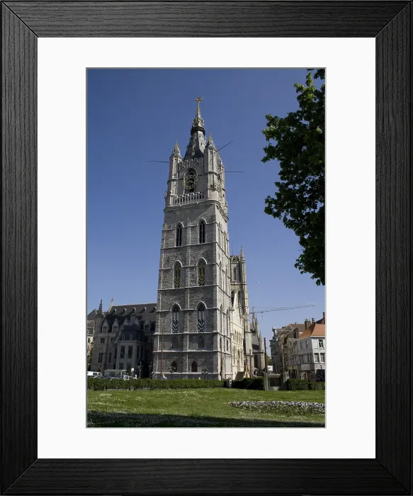 Framed Print : BELGIUM. Ghent. Bell tower of the City Hall (Belfort). 14th-15th centuries. Gothic art. Architecture. - Paul Maeyaert / Iberfoto / Everett Collection (160510)**US SALES ONLY**