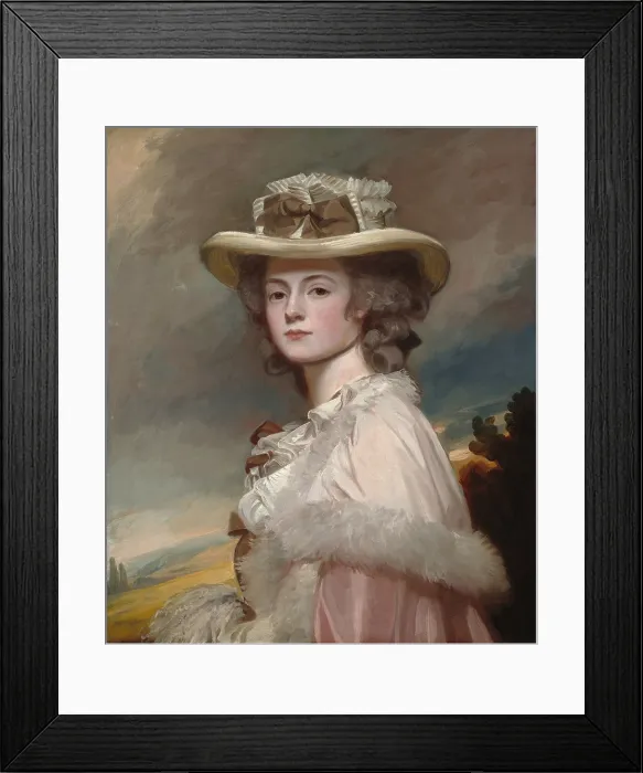Framed Print : Mrs. Davies Davenport, by George Romney, 1782-84, British painting, oil on canvas