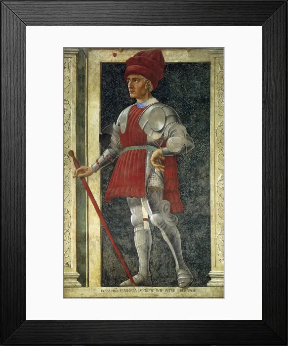 Framed Print : CASTAGNO, Andrea del (1423-1457). Portrait of Farinata degli Uberti. ca. 1450