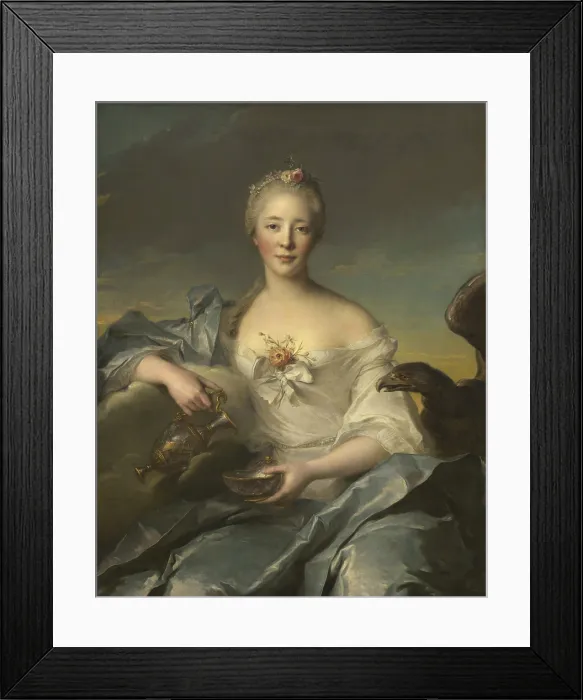 Framed Print : Madame Le Fevre de Caumartin as Hebe, by Jean-Marc Nattier, 1753, French painting, oil on canvas
