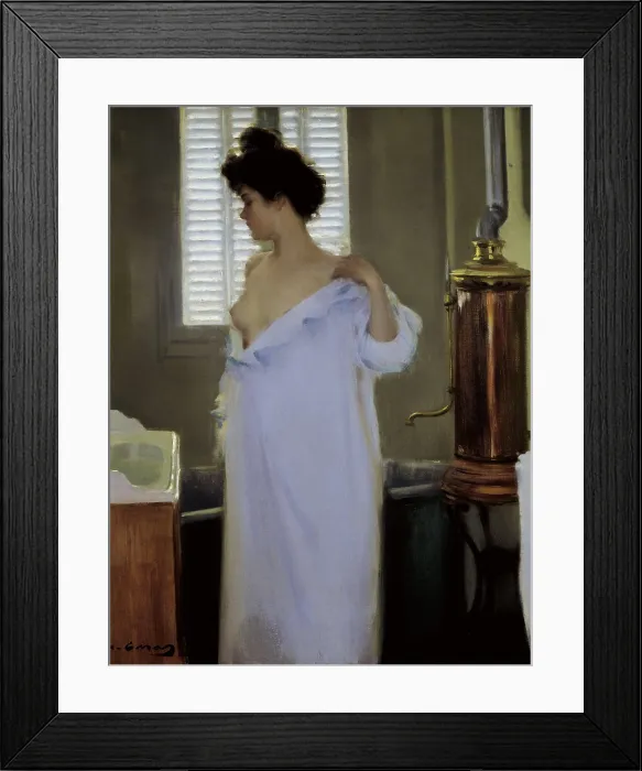 Framed Print : CASAS i CARBO, Ramon (1866-1932). Before the Bath. 1894. Modernism. Oil on canvas. SPAIN. Monistrol de Montserrat. Museum of Montserrat