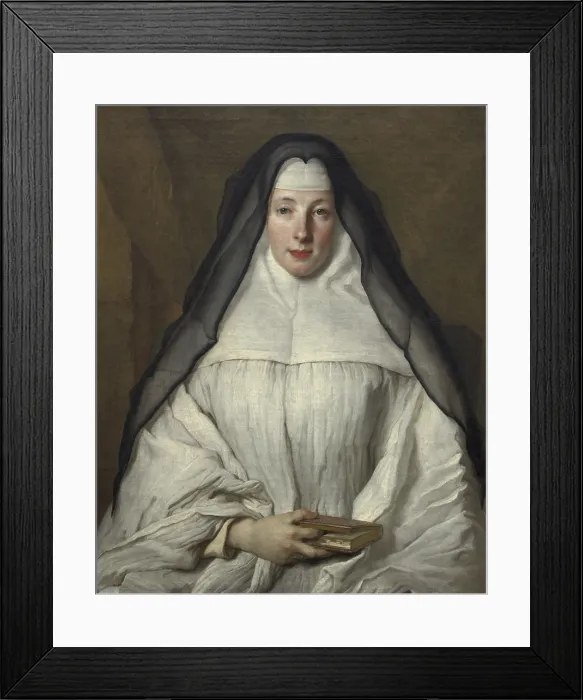 Framed Print : Elizabeth Throckmorton, Canoness of the Order of the Dames Augustines Anglaises, by Nicolas de Largillierre, French painting, oil on canvas