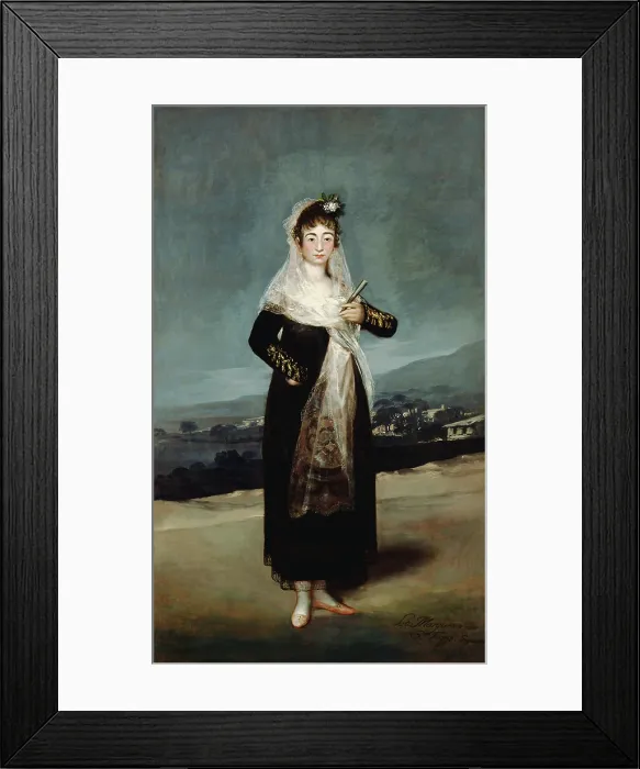 Framed Print : Portrait of the Marquesa de Santiago, by Francisco de Goya, 1804, Spanish painting, oil on canvas