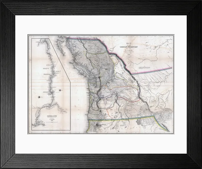 Framed Print : Map of the Oregon Territory. by Charles Wilkes, 1841 Framed Print : Map of the Oregon Territory. by Charles Wilkes, 1841