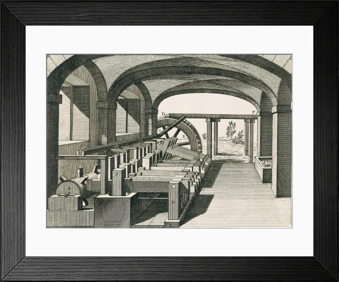 Framed Print : Pharmaceutical laboratory. Picture of the 'Enciclopdie' (1751). Engraving. SPAIN. Barcelona. Biblioteca de Catalunya (National Library of Catalonia)