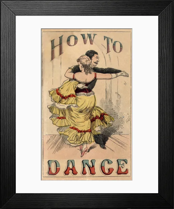 Framed Print : 19th century dance manual, How to dance