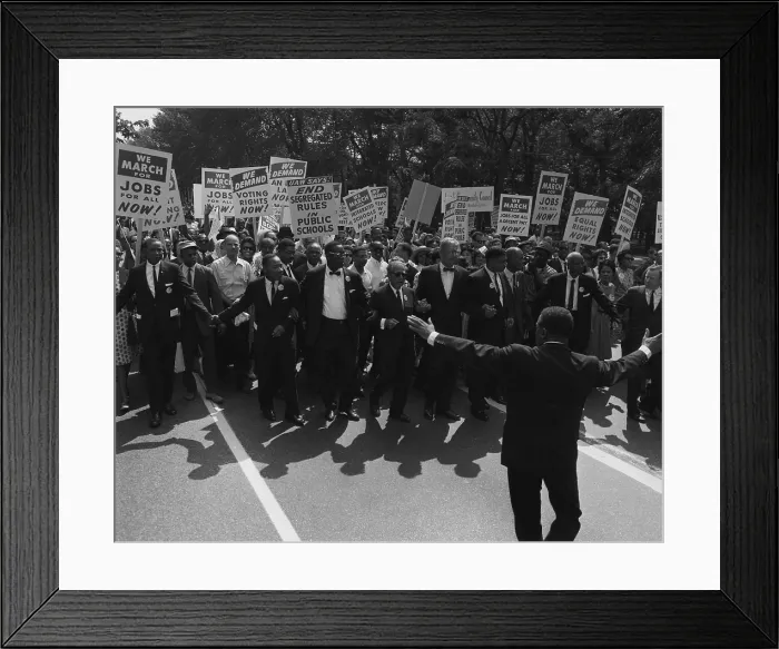 Framed Print : 1963 March on Washington. Famous Civil Rights leaders at the front of the march Framed Print : 1963 March on Washington. Famous Civil Rights leaders at the front of the march