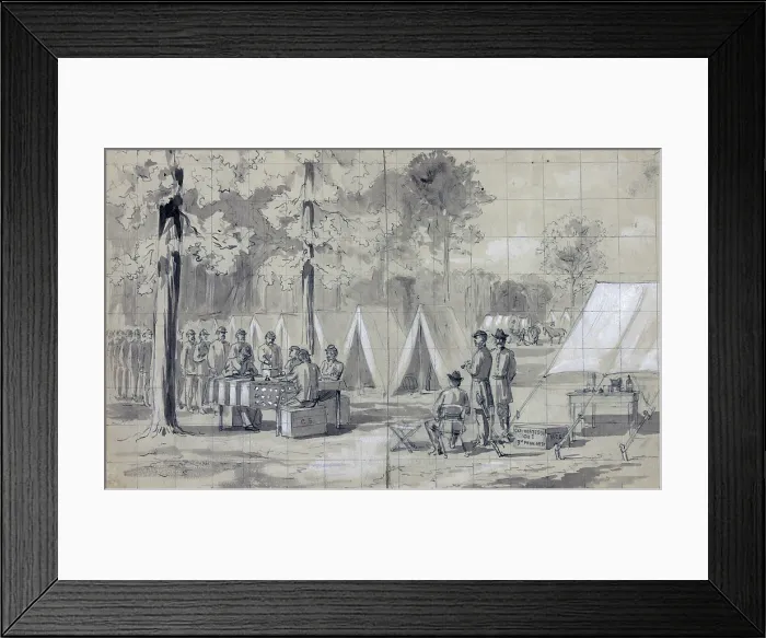 Framed Print : The Civil War. Pennsylvania soldiers voting, Army of the James. 1864