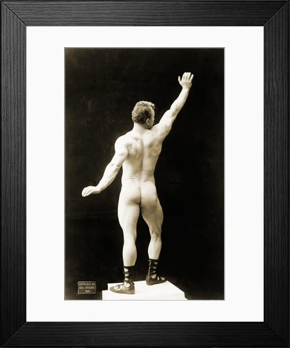 Framed Print : Eugen Sandow (1867-1925), father of bodybuilding, disclosed his methods in his book, Sandow's System of Physical Training. 1894 photo