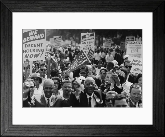 Framed Print : 1963 March on Washington. Close-up of Civil Rights leaders at the front of the march: Roy Wilkins, A. Philip Randolph, and Walter Reuther. August 28, 1963 Framed Print : 1963 March on Washington. Close-up of Civil Rights leaders at the front of the march: Roy Wilkins, A. Philip Randolph, and Walter Reuther. August 28, 1963
