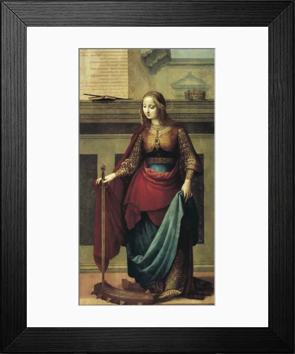 Framed Print : YAnEZ DE LA ALMEDINA, Fernando (1489-1536). Saint Catherine. ca. 1505. Renaissance art. Oil on canvas. SPAIN. Madrid. Prado Museum