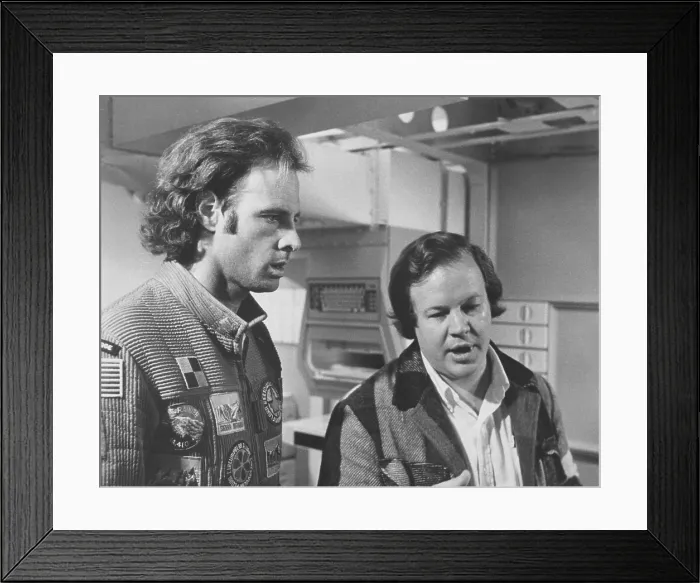 Framed Print : SILENT RUNNING, from left: Bruce Dern, director Douglas Trumbull on set, 1972